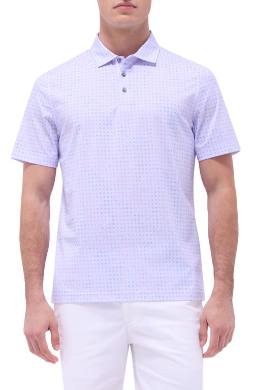 Bugatchi Victor Ooohcotton® Geo Print Polo In Lilac