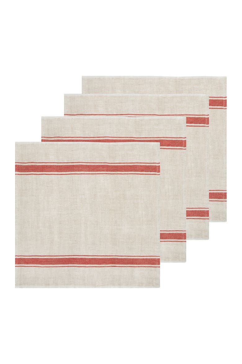 Marseille Napkins - Set of 4, Main, color, Red, Natural 20" x 20"