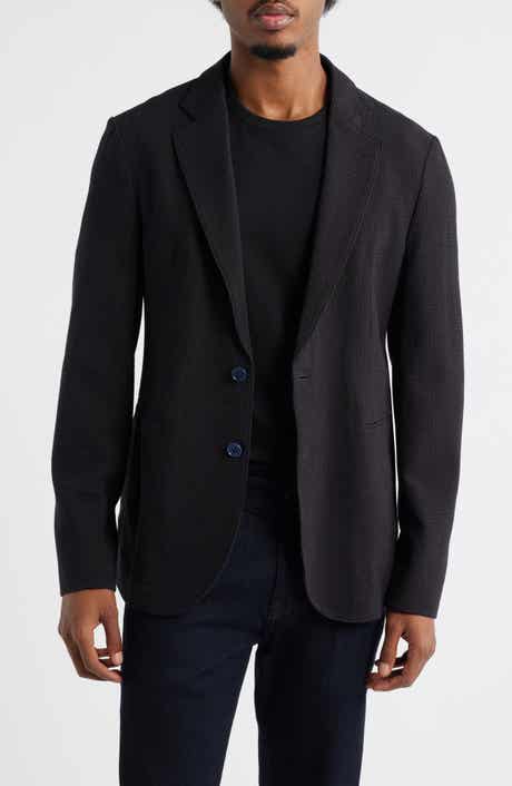 Emporio Armani Brown Textured Stretch Wool Sport Coat