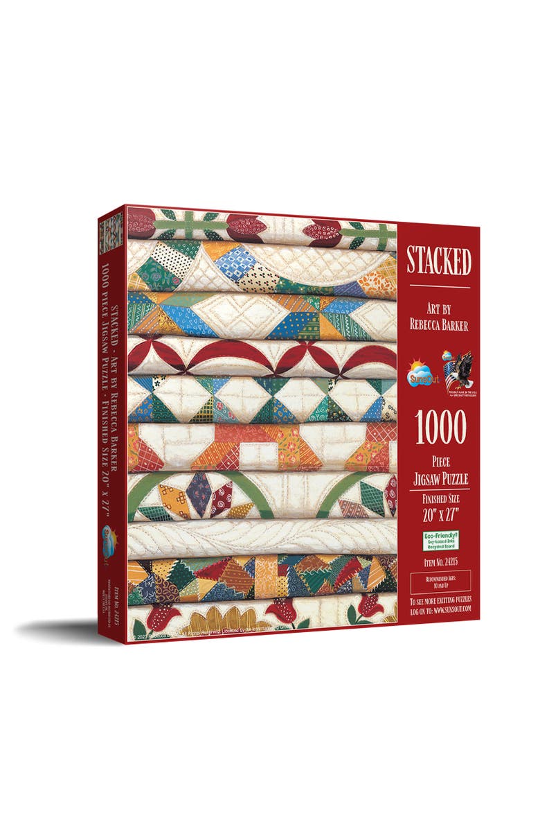 Sunsout Stacked 1000 piece Jigsaw Puzzle for Adults, Main, color, Multicolor