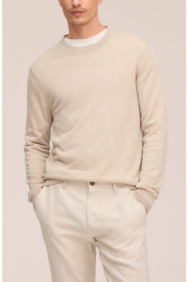Ted Linen Crewneck Sweater, Alternate, color, OAT
