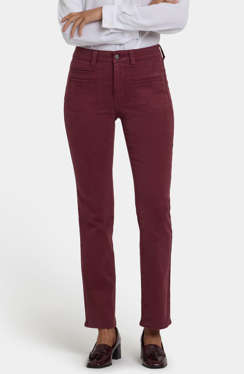 NYDJ Marilyn High Waist Utility Pocket Jeans, Main, color, Sienna Red