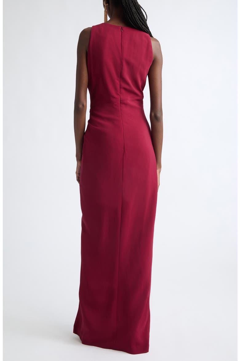Drape Detail Cady Gown, Alternate, color, CLARET