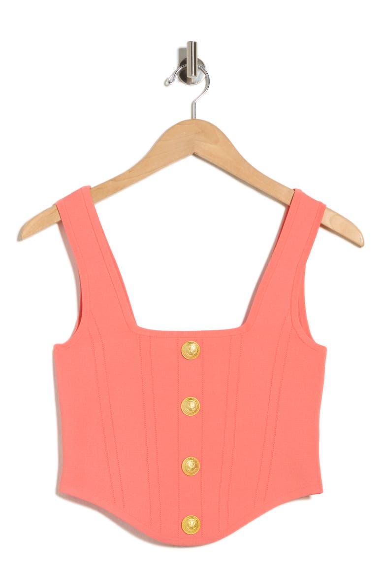 Saga Square Neck Tank, Alternate, color, CORAL ROSE/GOLD