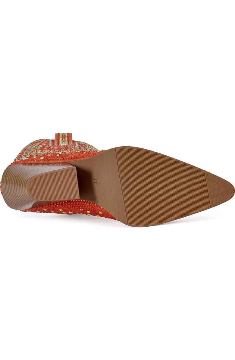 AZALEA WANG Scott Western Bootie, Alternate, color, Orange Multi