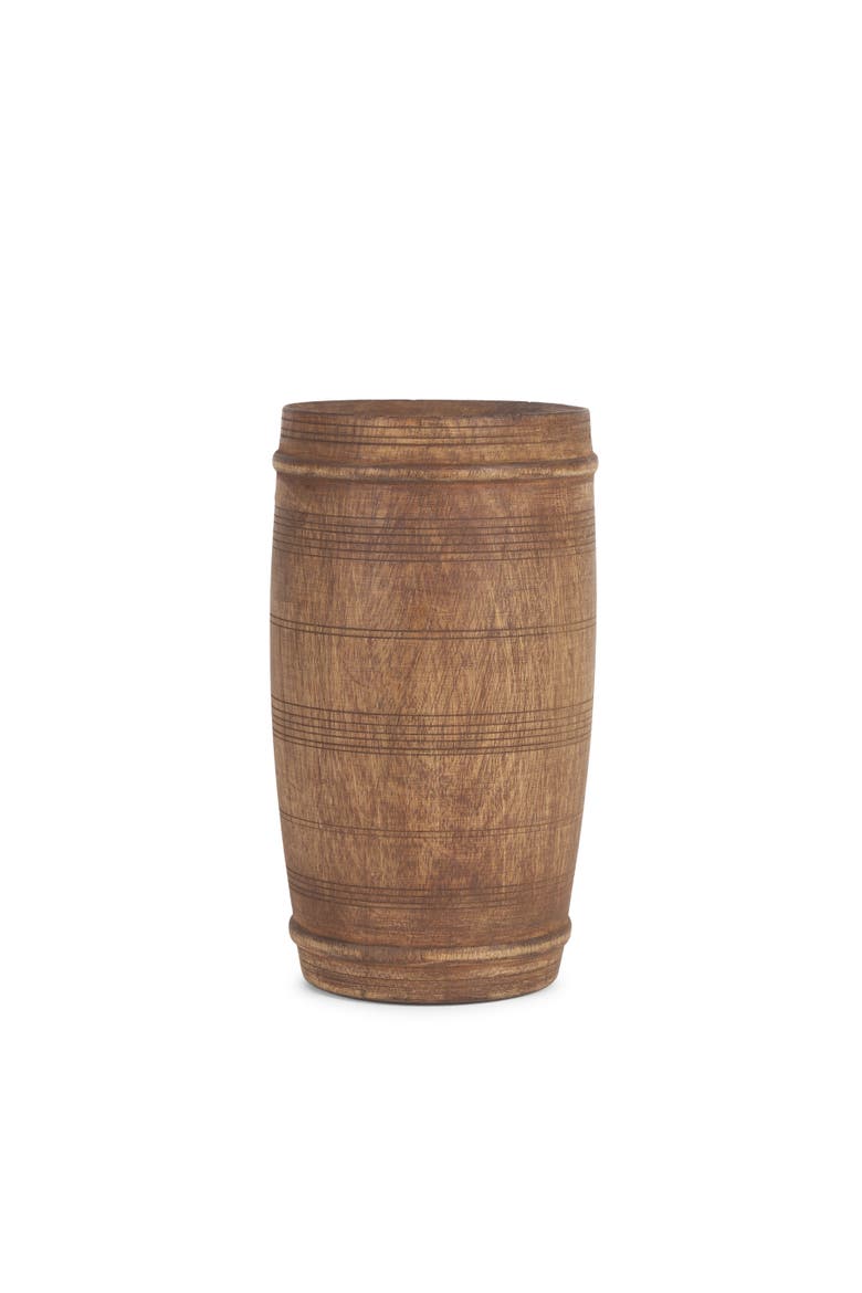 Porta Reclaimed Wooden Pot, Main, color, Brown