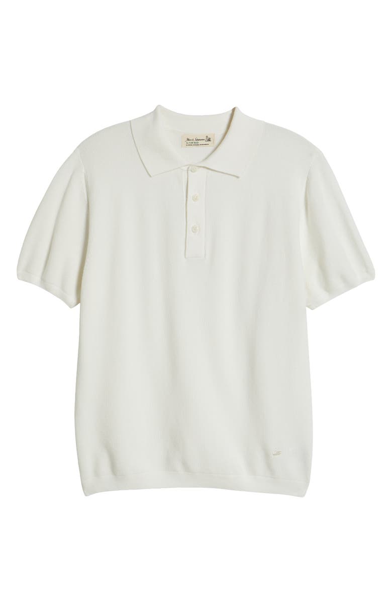 MERZ B SCHWANEN Organic Cotton Piqué Polo, Alternate, color, White