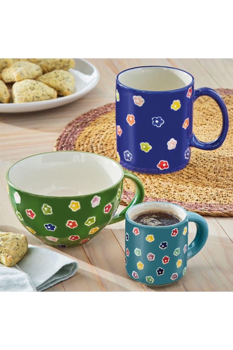 Ditzy Flower Mug Multi Stoneware Everyday, Alternate, color, Blue
