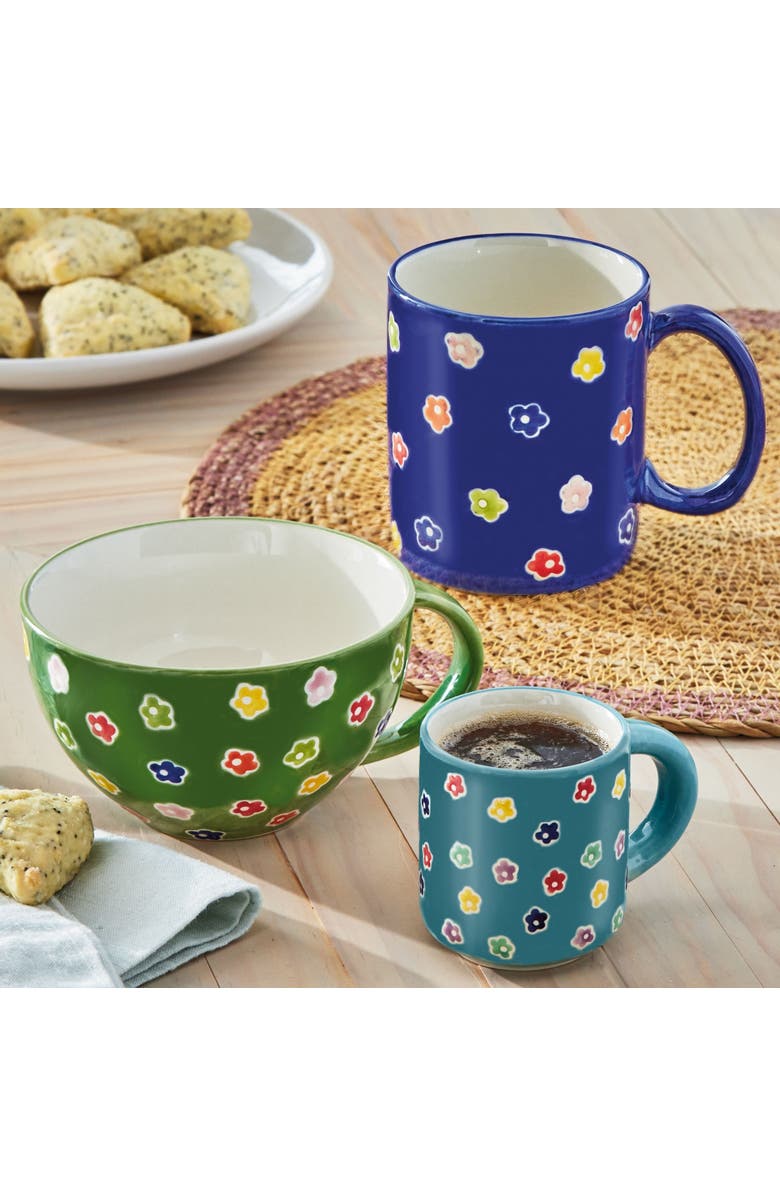tag Ditzy Flower Mug Multi Stoneware Everyday, Alternate, color, Blue