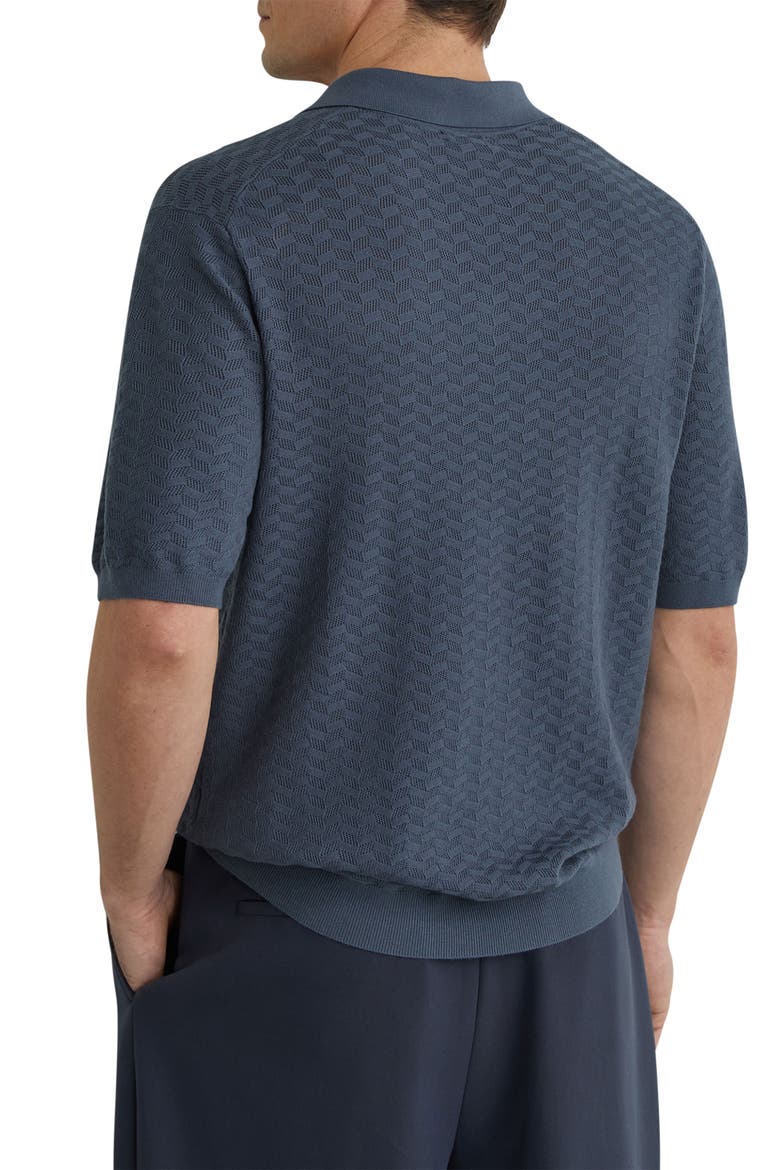 Sol Geo Open Stitch Knit Polo, Alternate, color, AIRFORCE BLUE