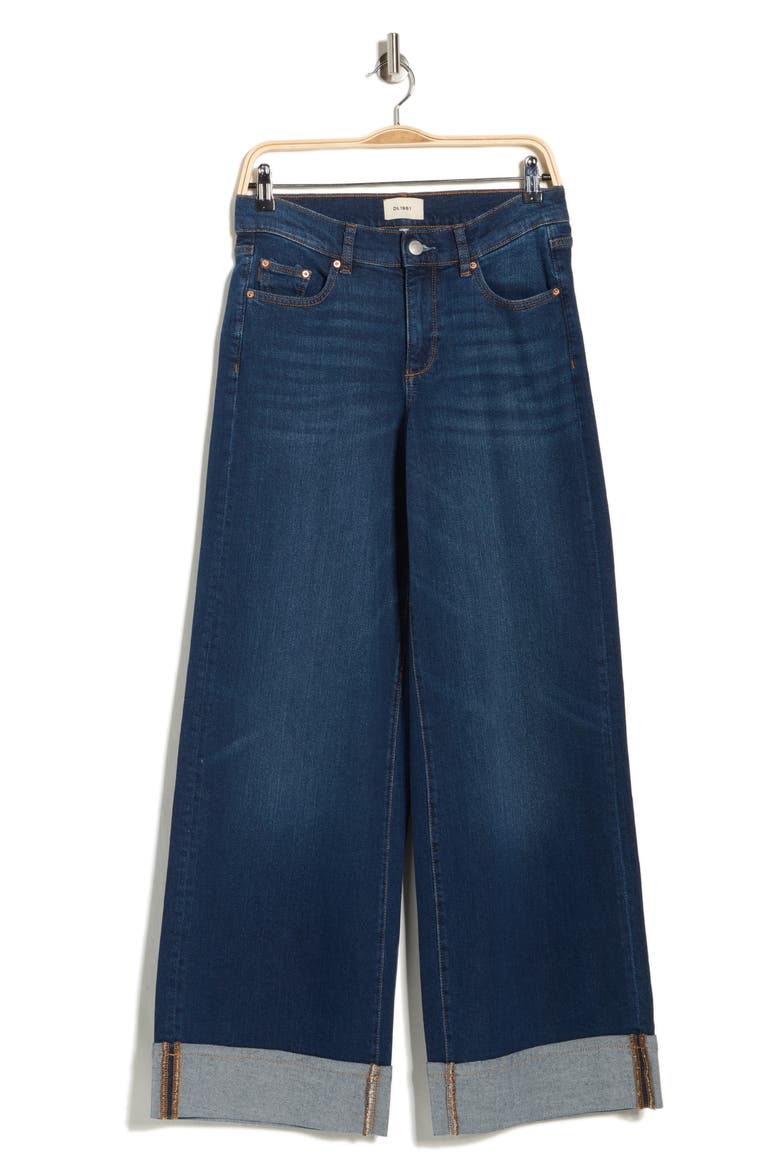 Hepburn High Waist Wide Leg Jeans, Alternate, color, BOARDWALK CUFFED