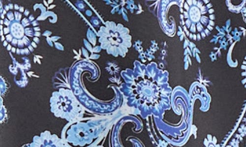 Jones New York Paisley Patch Pocket Crepe Popover Top In Blue