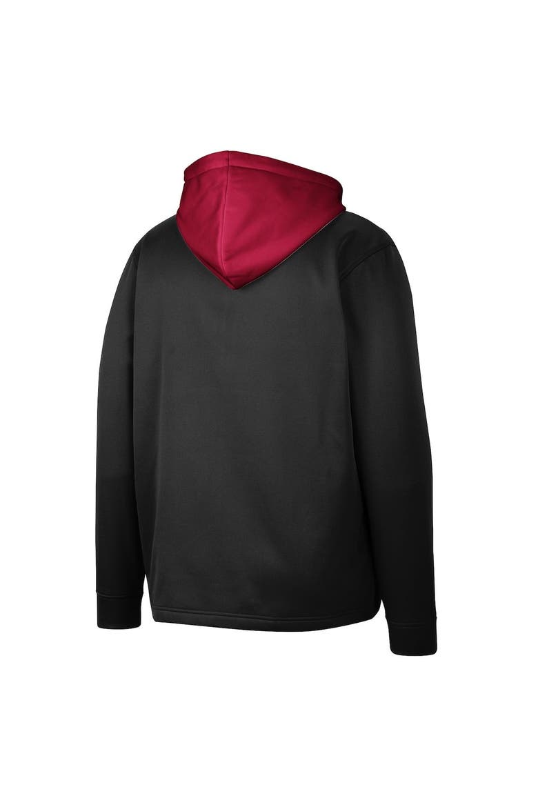 Men's Colosseum Black USC Trojans Luge 3.0 Quarter-Zip Hoodie, Alternate, color, Black