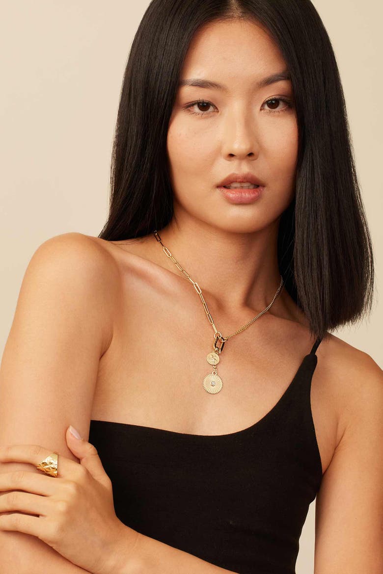 14K Gold Stellar Pendant Charm, Alternate, color, Yellow Gold