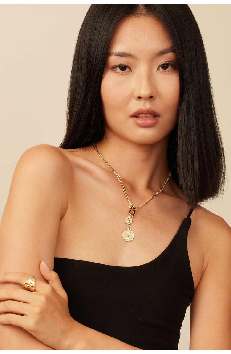 Oradina 14K Gold Stellar Pendant Charm, Alternate, color, Yellow Gold