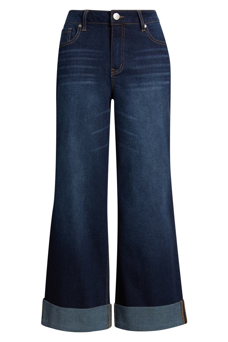 High Waist Rolled Cuff Slim Wide Leg Jeans, Alternate, color, XAY
