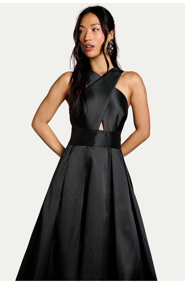 Coast Halter Neck Fit & Flare Midi Dress, Alternate, color, Black