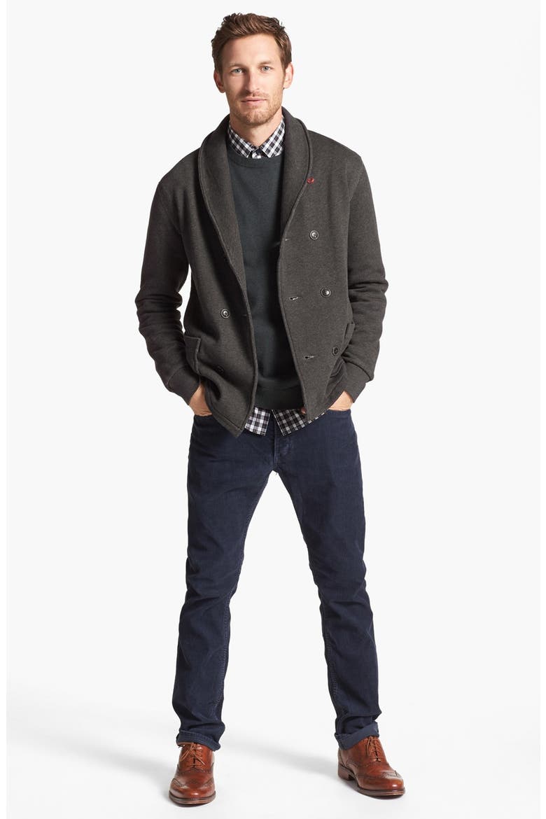 'Blair' Shawl Collar Cardigan, Alternate, color, CHARCOAL HEATHER