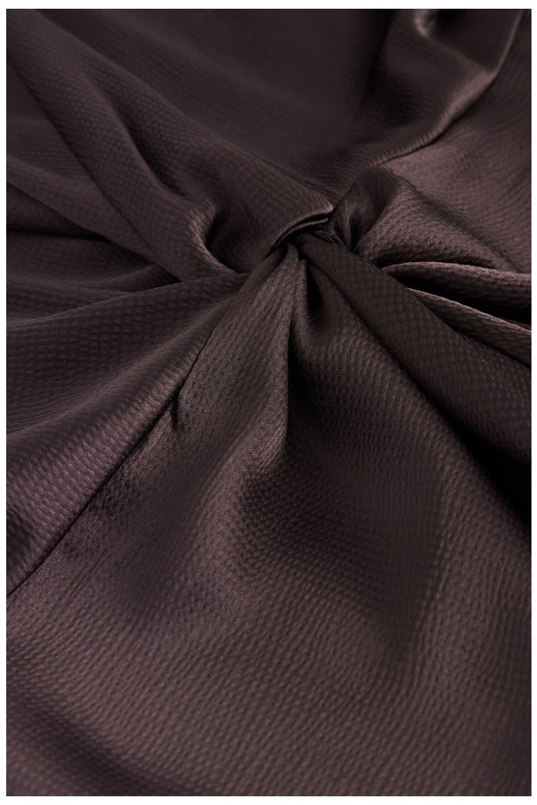 Short Sleeve Twist Front Midi Dress, Alternate, color, BROWN