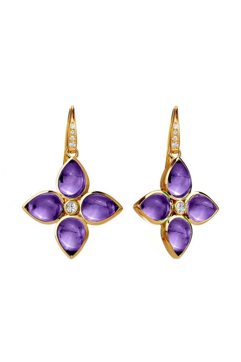 Bloom Florae Earrings, Main, color, Amethyst
