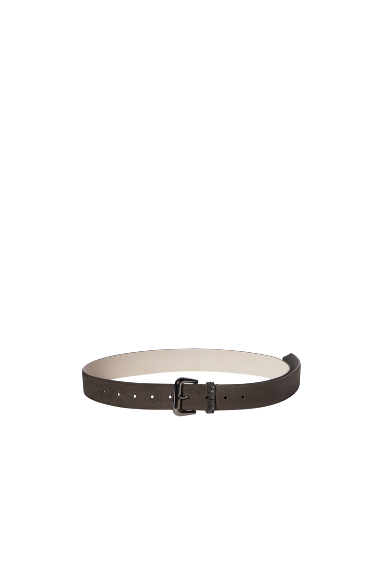Suede belt with monili, Main, color, Brown