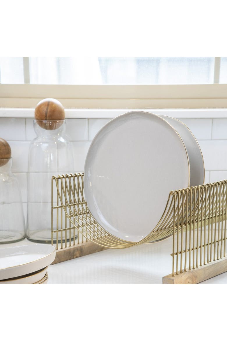 24k Gold Tam Stoneware Dinner Plate - Set of 4, Alternate, color, Pearl