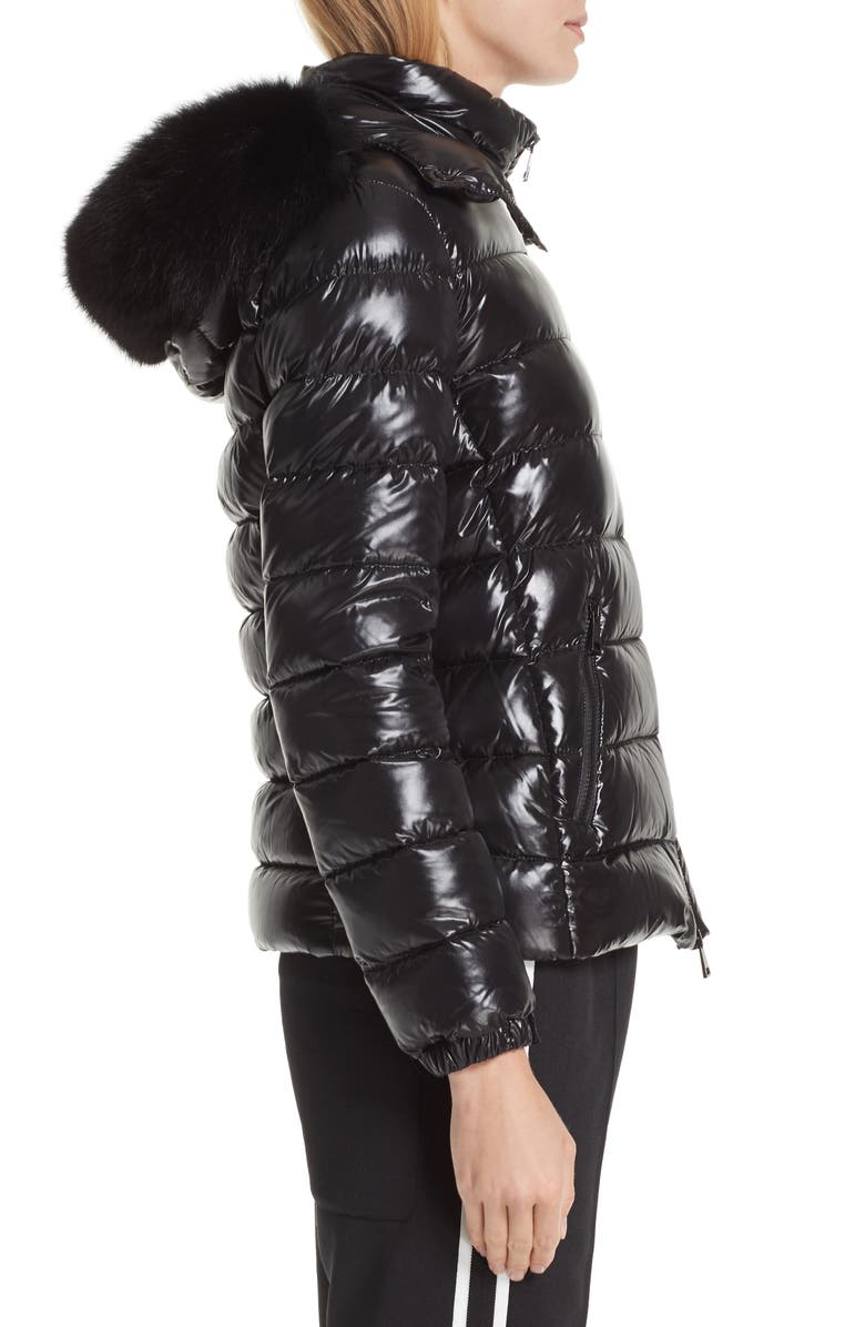 Moncler Badyfur Down Puffer Jacket with Detachable Genuine Fox Fur Trim, Alternate, color,