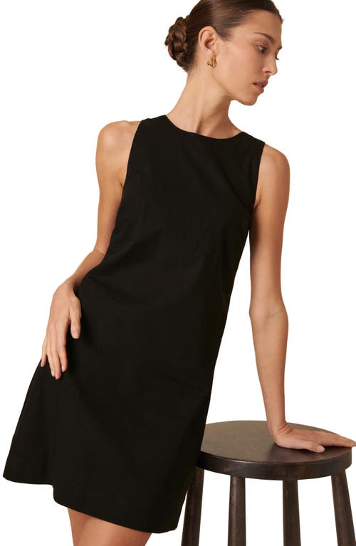 Nobody's Child Palermo Sleeveless Organic Cotton Blend Minidress In Black