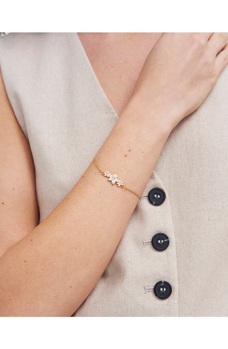 Fable England Jasmine & Pearl Bracelet, Alternate, color, Gold