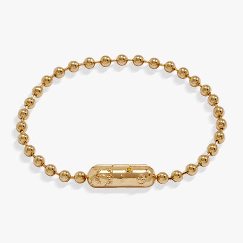 Cancer Zodiac Barrel Bead Bracelet
