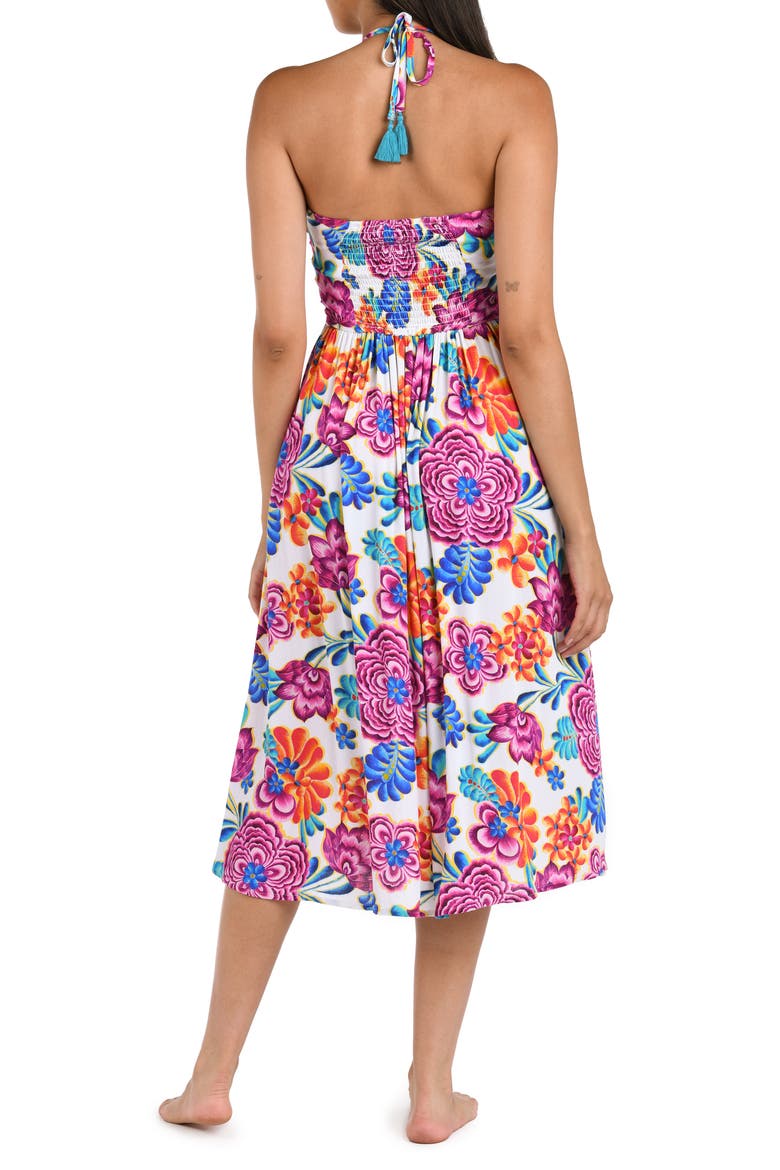 Paradiso Halter Midi Cover-Up Sundress, Alternate, color, WHITE