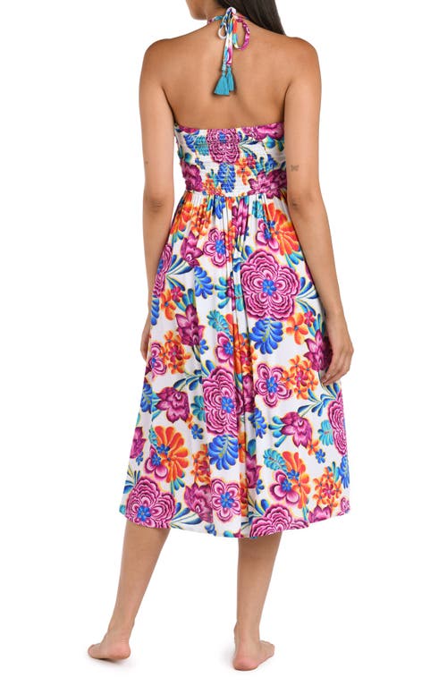 Shop La Blanca Paradiso Halter Midi Cover-up Sundress In White