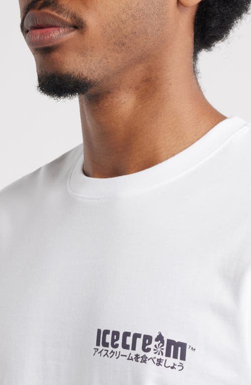 Icecream The Truck Long Sleeve Graphic T-shirt In White