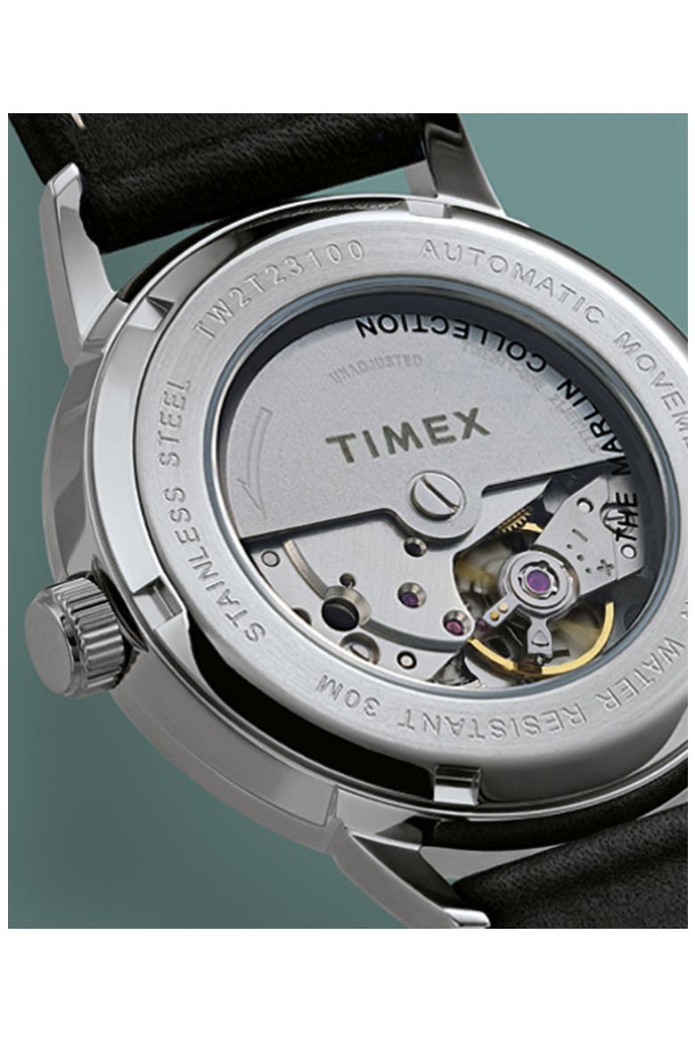 Marlin Mesh Strap Automatic Watch, 40mm, Alternate, color, SILVER/ BLACK/ SILVER