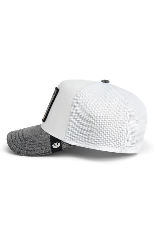 Goorin Bros . Denim Bad Boy Patch Snapback Trucker Hat In White