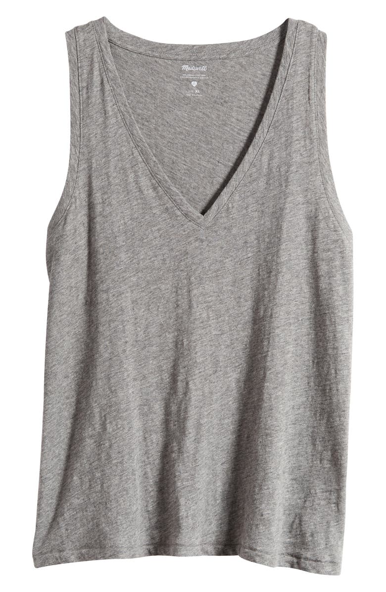 Madewell Whisper Shout Cotton V-Neck Tank, Main, color,