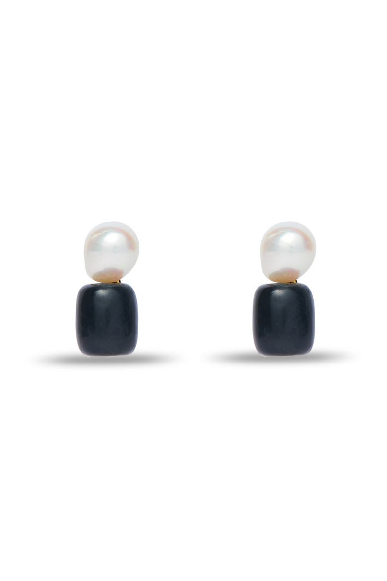 Pebble Stud Earrings, Main, color, JET 001