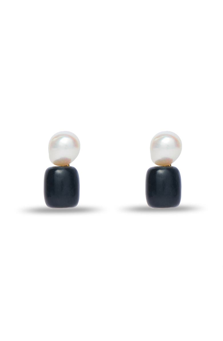 Lele Sadoughi Pebble Stud Earrings, Main, color, Jet 001