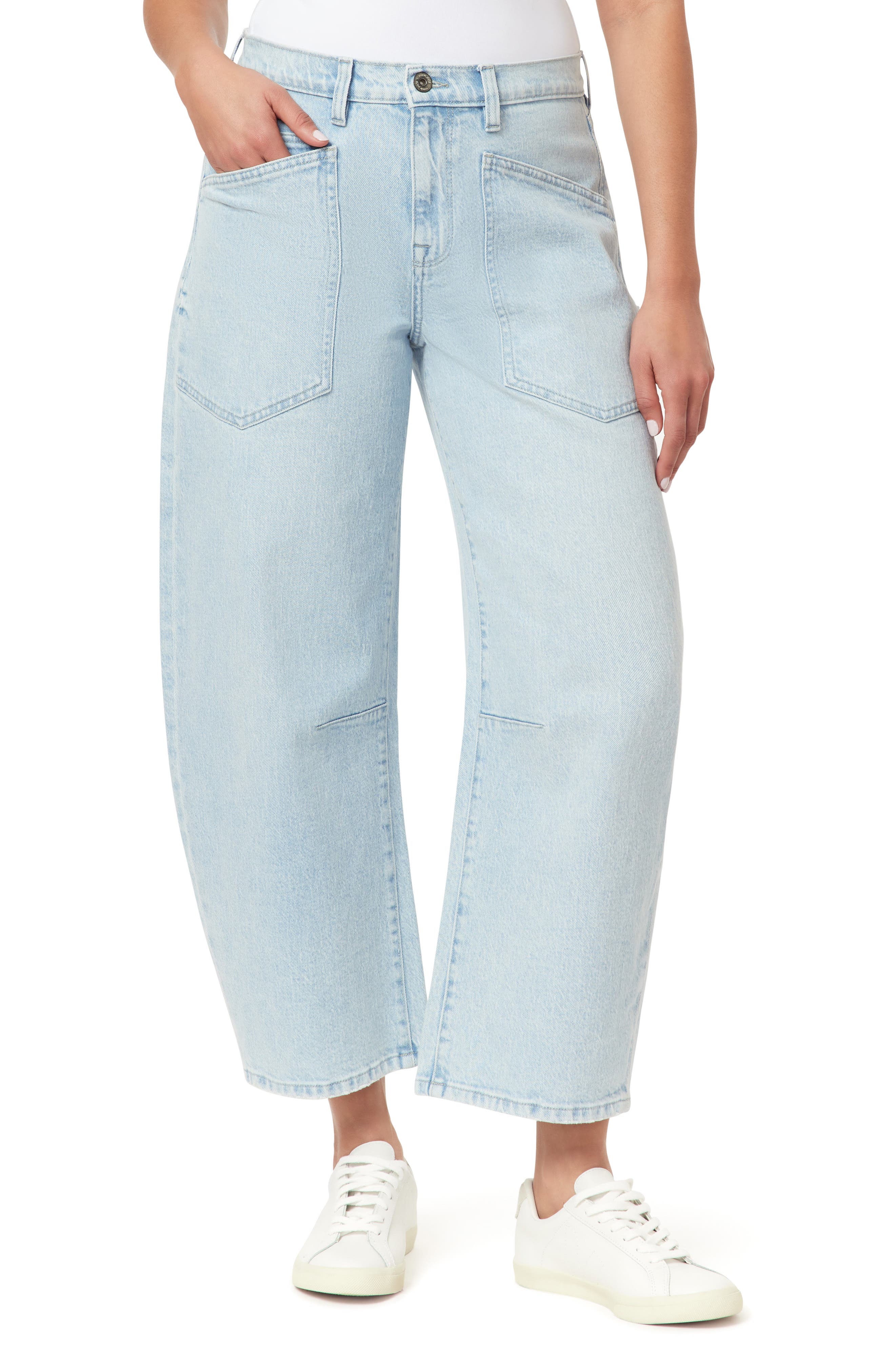 Kensie Barrel Leg Cargo Pocket Jeans