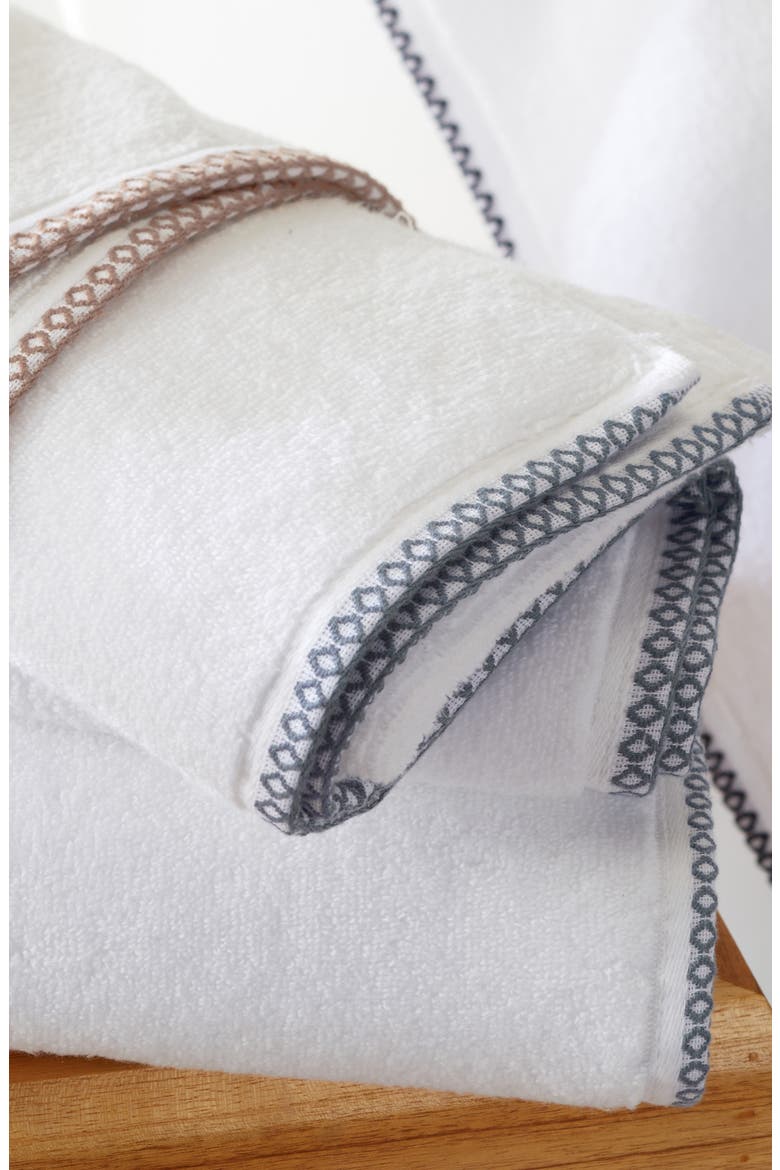 Border Stitch 6-Piece Cotton Towel Set, Alternate, color, WHITE / CLAY
