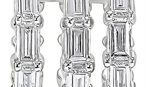 Lana 14k Gold Triple Row Baguette Diamond Hoop Earrings In Metallic