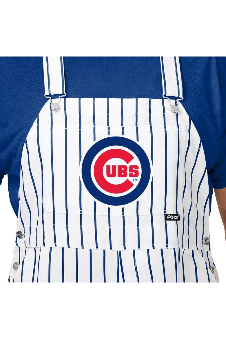 Men's FOCO  White Chicago Cubs Pinstripe Bib Overalls, Alternate, color, White