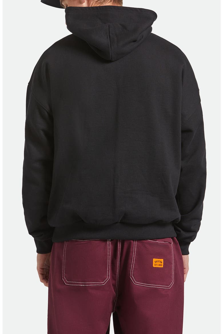 Oversize Embroidered Logo Heavyweight Hoodie, Alternate, color, BLACK