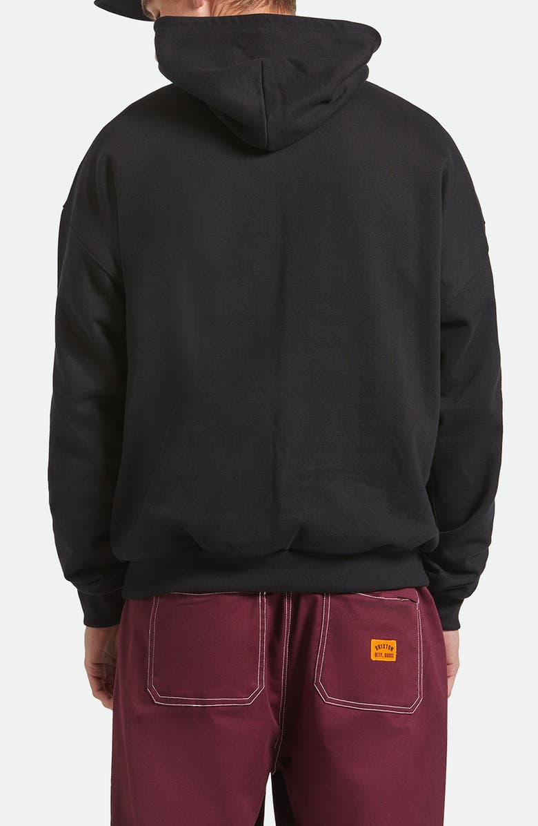 Brixton Oversize Embroidered Logo Heavyweight Hoodie, Alternate, color, Black