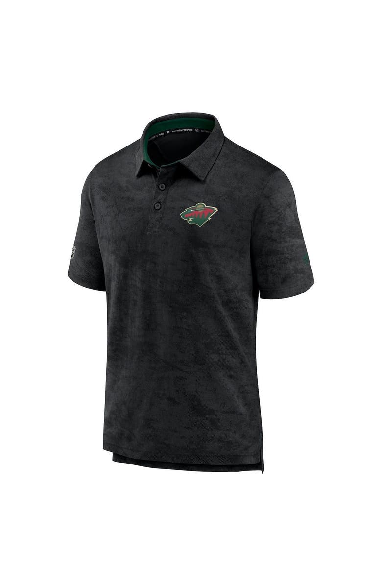 FANATICS Men's Fanatics Branded Black Minnesota Wild Authentic Pro Rink Polo, Alternate, color, 