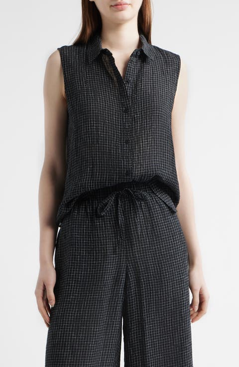 Sleeveless Organic Linen Shirt