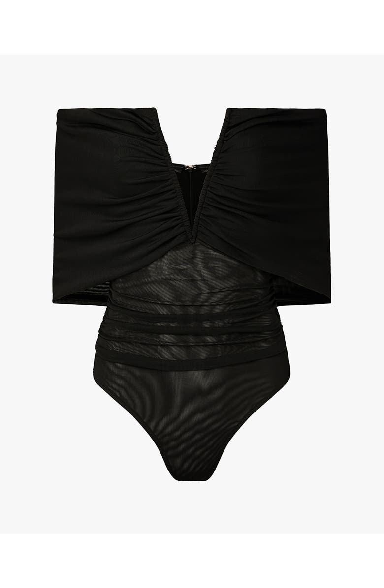 WeWoreWhat Ruched Off Shoulder Bodysuit, Alternate, color,