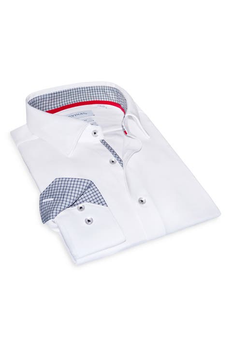 Tailored Fit Solid Cotton Dress Shirt