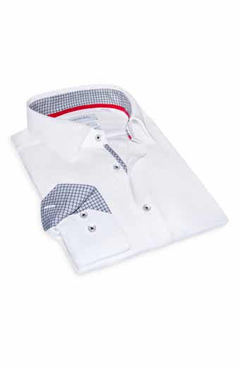 LEVINAS Tailored Fit Solid Cotton Dress Shirt