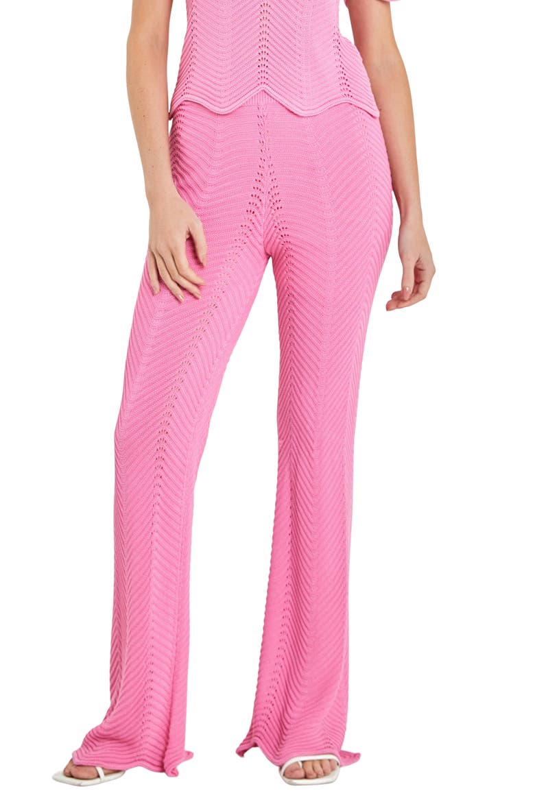 Wavy Knit Pants, Main, color, PINK